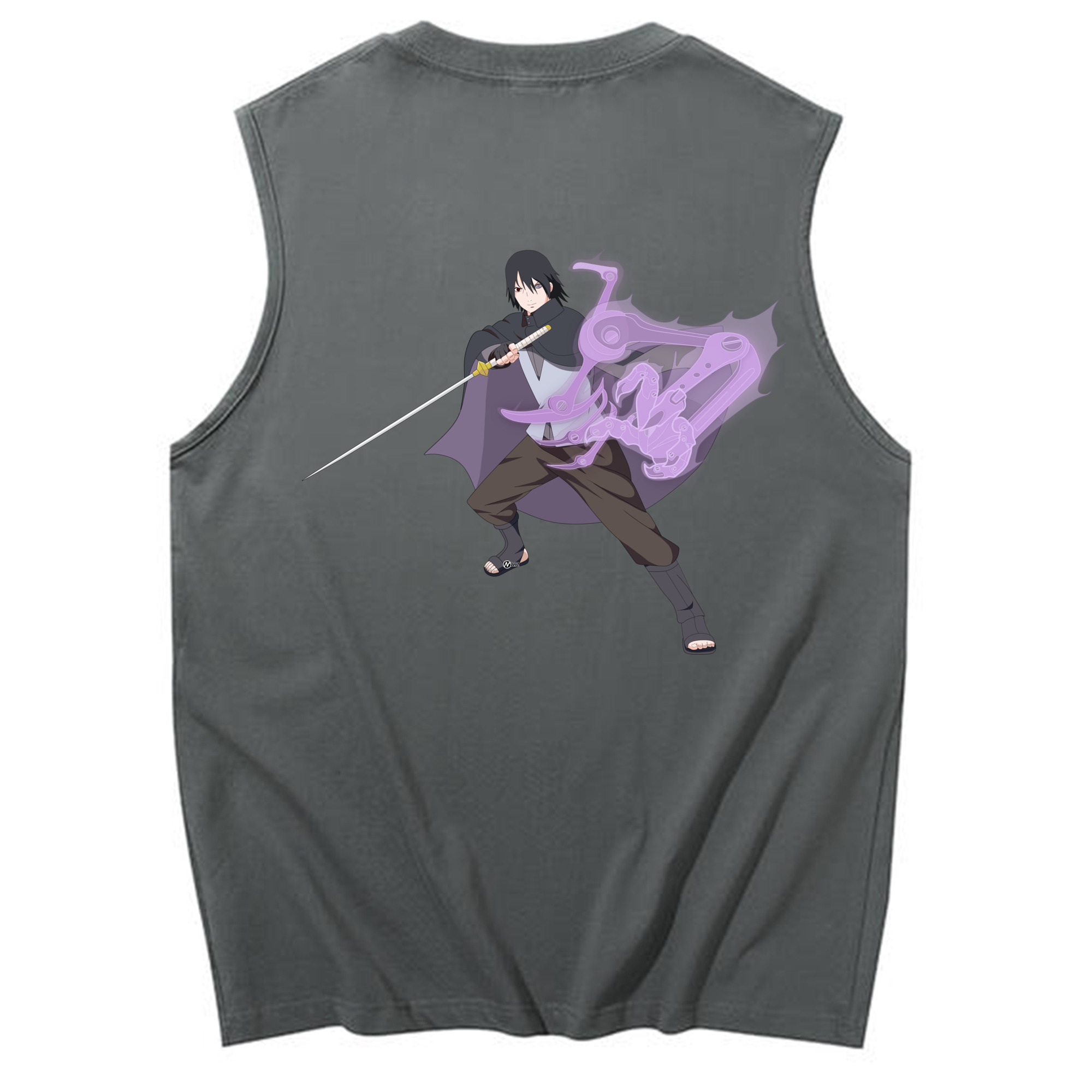 （画像用） NARUTO -ナルト- うちは サスケ Uchiha Sasuke コットン100％タンクトップ（背面プリント）
